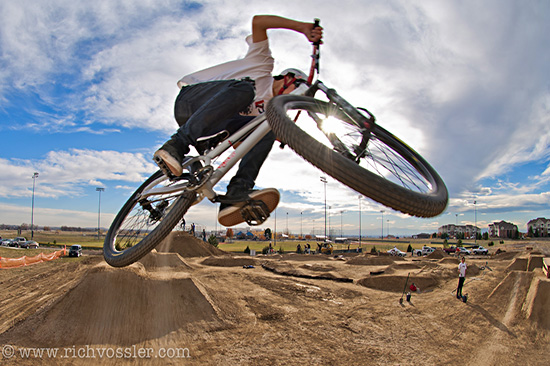 BMX Dirt Jump Action shot, Rich Vossler Photography